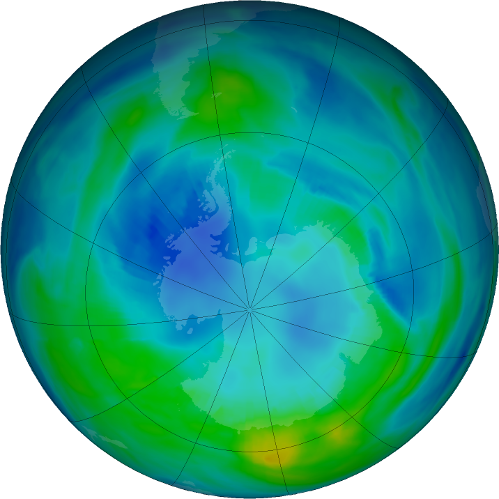 Antarctic ozone map for 21 April 2017